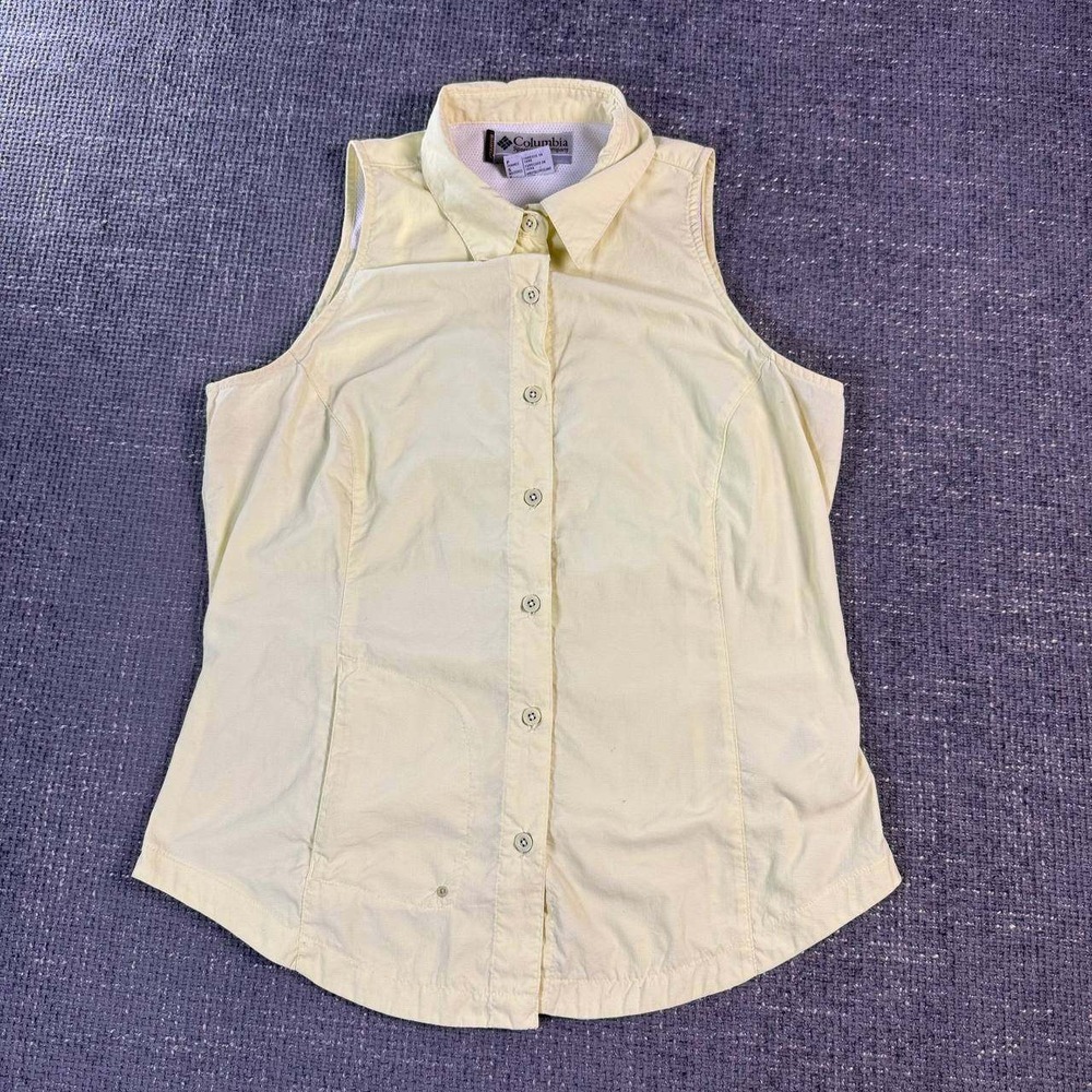 Columbia Titanium Sleeveless Shirt Womens Small Yellow Omni-Dry Gorpcore